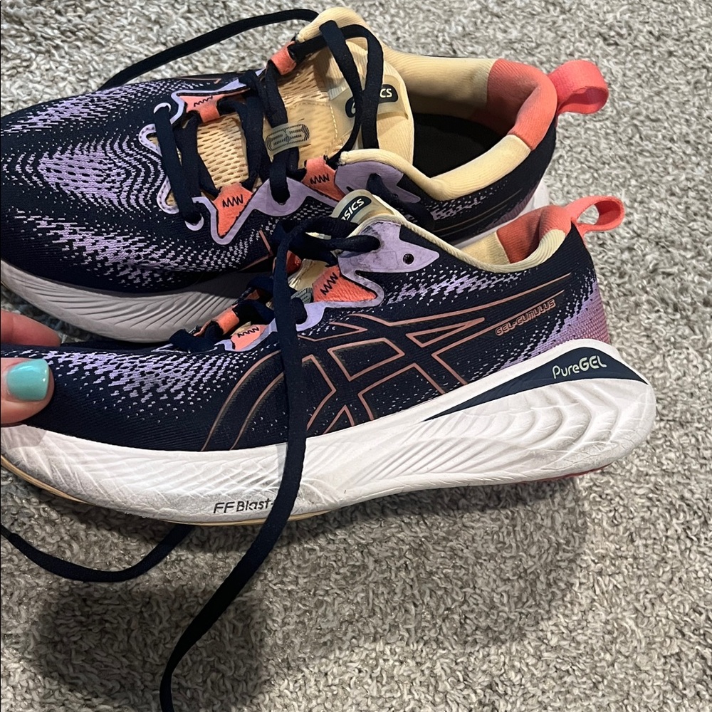 ASICS Gel Cumulus 25 Navy and Pink Sneakers - Picture 2 of 5